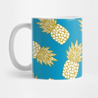 Tropical Pineapple Gold Pattern Mug